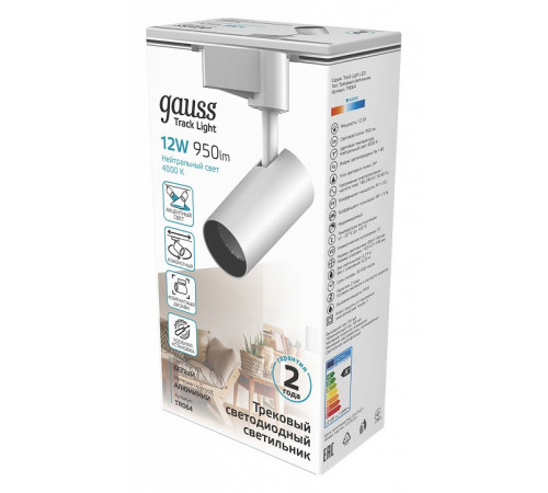 Трековый светодиодный светильник Gauss Track Light Led TR064