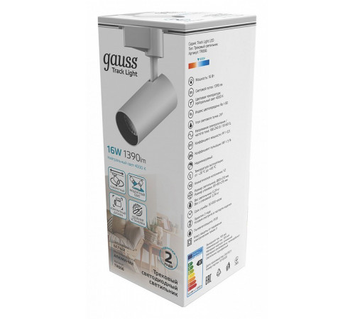 Трековый светодиодный светильник Gauss Track Light Led TR066