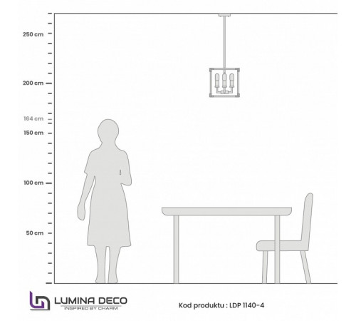 Подвесная люстра Lumina Deco Waldorf LDP 1140-4 BK+MD