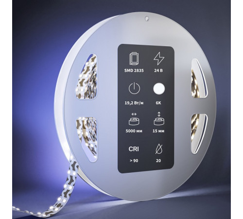 Светодиодная лента Maytoni Ultra 24В 2835 19,2Вт/м 6000K 5м IP20 201228 Светодиодная лента Maytoni Ultra 24В 2835 19,2Вт/м 6000K 5м IP20 201228