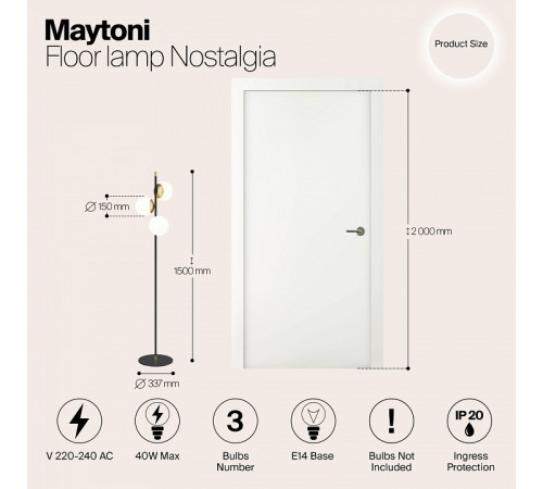 Торшер Maytoni Nostalgia MOD048FL-03G Торшер Maytoni Nostalgia MOD048FL-03G