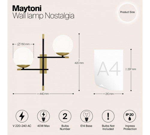 Бра Maytoni Nostalgia MOD050WL-02G