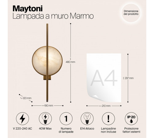 Бра Maytoni Marmo MOD099WL-01G3