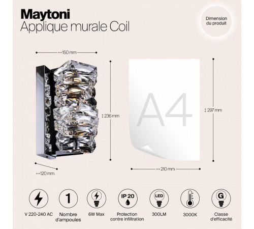 Настенный светильник Maytoni Coil MOD124WL-L6CH3K Настенный светильник Maytoni Coil MOD124WL-L6CH3K