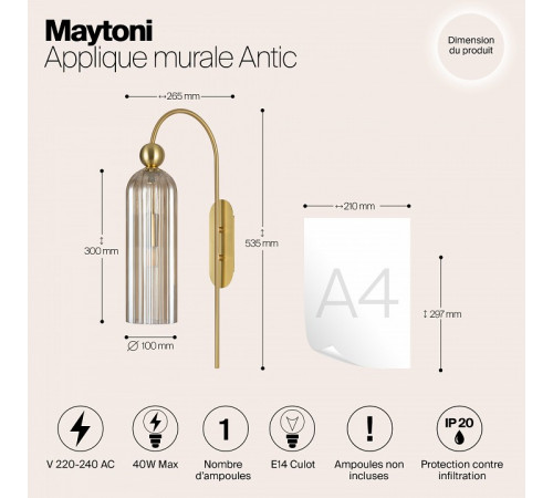 Бра Maytoni Antic MOD302WL-01CG Бра Maytoni Antic MOD302WL-01CG