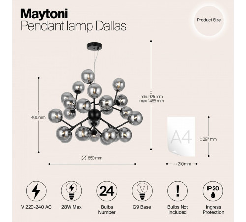 Подвесная люстра Maytoni Dallas MOD545PL-24BS
