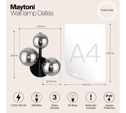 Бра Maytoni Dallas MOD545WL-03B