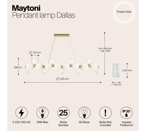 Подвесная люстра Maytoni Dallas MOD547PL-25BS