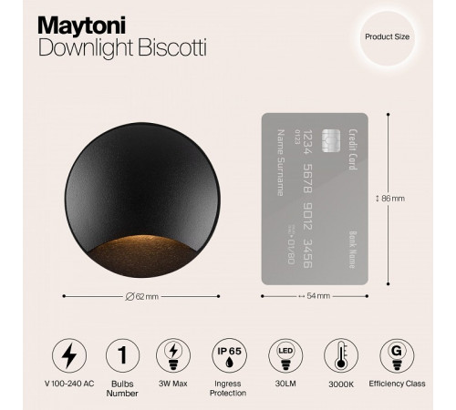 Встраиваемый светодиодный светильник Maytoni Biscotti O035-L3B3K
