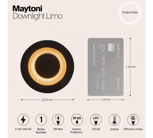 Встраиваемый светодиодный светильник Maytoni Limo O037-L3B3K