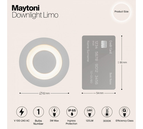 Встраиваемый светодиодный светильник Maytoni Limo O037-L3W3K