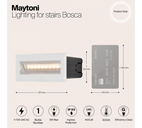 Подсветка для лестниц Maytoni Bosca O045SL-L5W3K Подсветка для лестниц Maytoni Bosca O045SL-L5W3K
