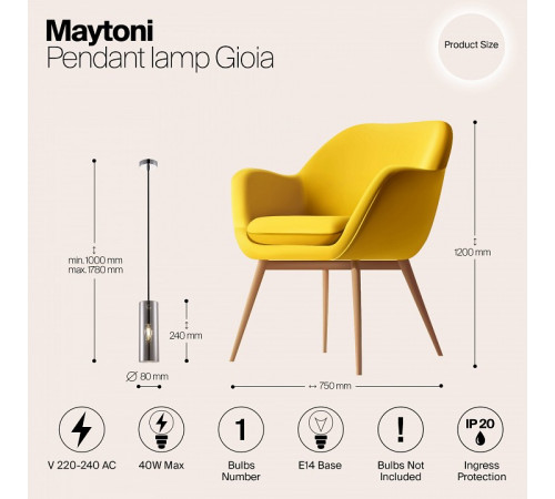 Подвесной светильник Maytoni Gioia P011PL-01CH