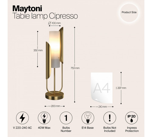 Настольная лампа Maytoni Сipresso Z014TL-01G