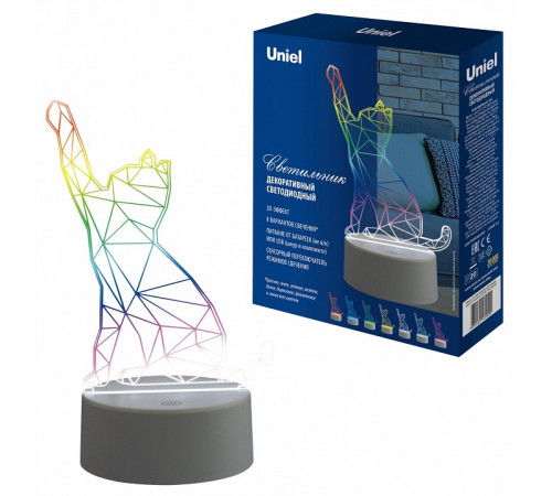 Фигурка светодиодная «Кошка» Uniel (UL-00007419) ULI-M501 RGB/3AAA Catty/White Фигурка светодиодная «Кошка» Uniel (UL-00007419) ULI-M501 RGB/3AAA Catty/White