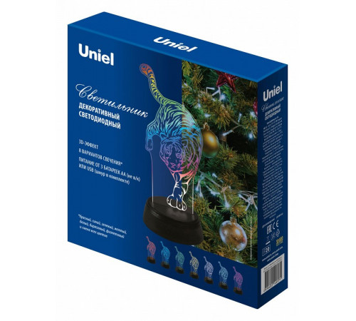 Настольная лампа Uniel ULI-M506 RGB/3AA TIGER/BLACK UL-00008401