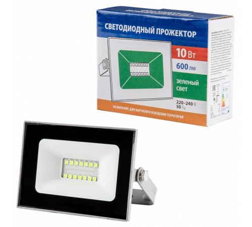 Прожектор Volpe ULF-Q516 10W/GREEN IP65 220-240В GREY картон UL-00008490 Прожектор Volpe ULF-Q516 10W/GREEN IP65 220-240В GREY картон UL-00008490