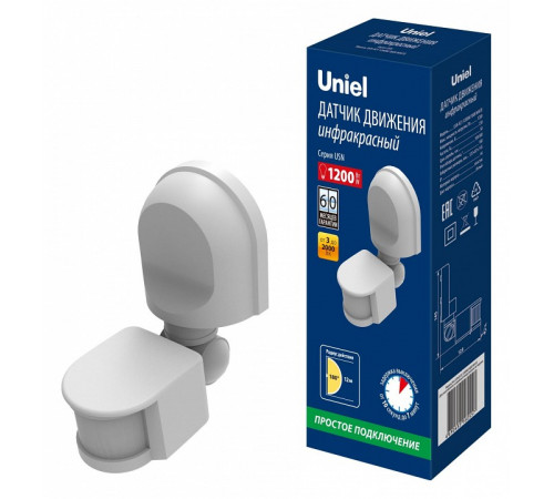 Датчик движения ИК Uniel USN-R21 1200W/180R White UL-00009211 Датчик движения ИК Uniel USN-R21 1200W/180R White UL-00009211
