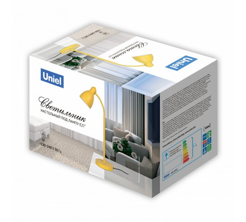 Настольная лампа Uniel UML-B701 E27 WHITE UL-00010156 Настольная лампа Uniel UML-B701 E27 WHITE UL-00010156