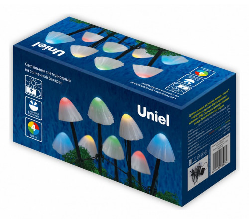 Садовый светильник на солнечной батарее Uniel USL-S-830/PM020 MULTICOLOR MUSHROOMS SET12 UL-00011676