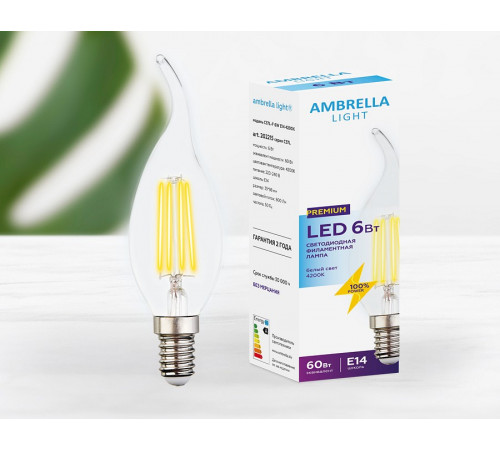 Филаментная cветодиодная лампа Ambrella Light Filament C37L E14 6W 4200K 202215