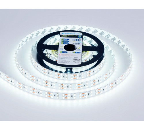 Светодиодная лента двухрядная Ambrella Light LED Strip 24В 2835 20Вт/м 6500K 5м IP20 GS3603