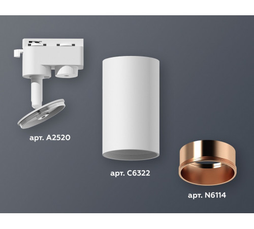 Трековый однофазный светильник Ambrella Light Track System XT6322024 (A2520, C6322, N6114)