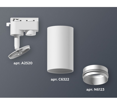 Трековый однофазный светильник Ambrella Light Track System XT6322043 (A2520, C6322, N6123)