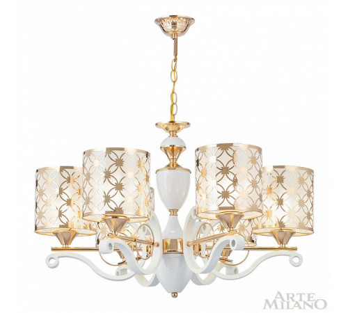 Подвесная люстра Arte Milano Florentia-3097 303097/6 Wh/Gd Подвесная люстра Arte Milano Florentia-3097 303097/6 Wh/Gd