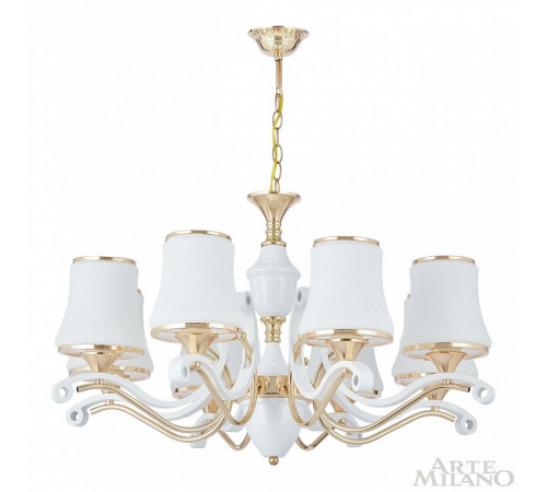 Подвесная люстра Arte Milano Florentia-3987 303987/8 Wh/Gd Подвесная люстра Arte Milano Florentia-3987 303987/8 Wh/Gd