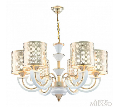 Подвесная люстра Arte Milano Florentia-8857 308857/6 Wh/Gd Подвесная люстра Arte Milano Florentia-8857 308857/6 Wh/Gd