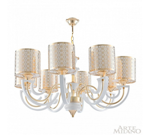 Подвесная люстра Arte Milano Florentia-8857 308857/8 Wh/Gd Подвесная люстра Arte Milano Florentia-8857 308857/8 Wh/Gd