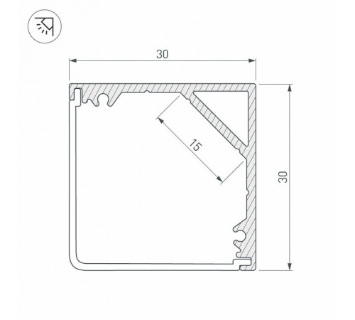 Профиль Arlight SL-KANT-H30-2000 ANOD 019333 Профиль Arlight SL-KANT-H30-2000 ANOD 019333