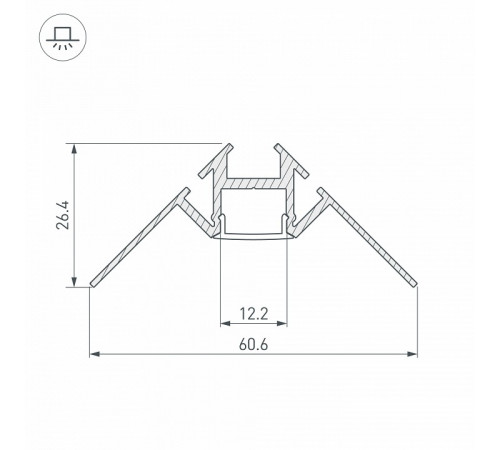 Профиль Arlight ARH-DECORE-S12-INT-2000 ANOD внутренний 023868 Профиль Arlight ARH-DECORE-S12-INT-2000 ANOD внутренний 023868