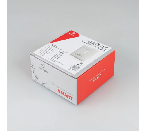 Панель Arlight Smart-P15-Dim-IN White (230V, 1A, Triac, Rotary, 2.4G) 025040 Панель Arlight Smart-P15-Dim-IN White (230V, 1A, Triac, Rotary, 2.4G) 025040