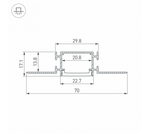 Профиль Arlight FANTOM-BENT-W23-SIDE-2000 ANOD 040331(1)