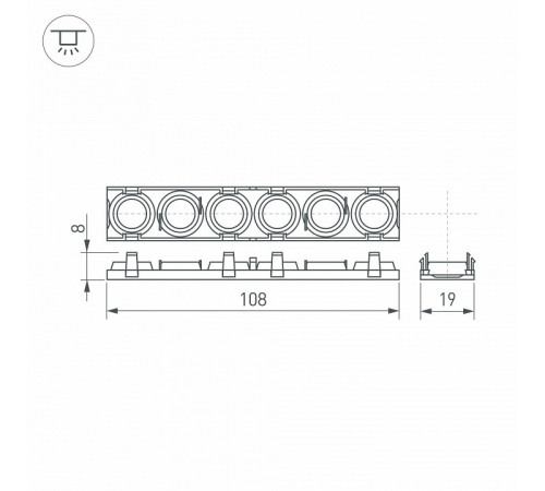 Экран линзованный Arlight SL-LINE-W20-55deg-540 041793 Экран линзованный Arlight SL-LINE-W20-55deg-540 041793
