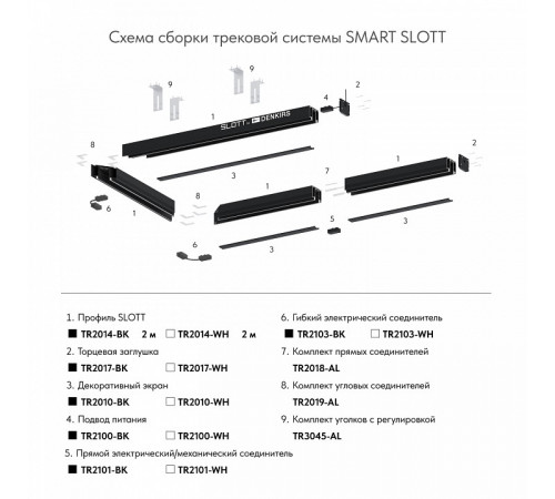 Экран для шинопровода Denkirs Smart TR2010-WH
