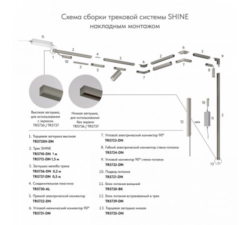 Торцевая заглушка Denkirs Shine Base TR5735H-DN Торцевая заглушка Denkirs Shine Base TR5735H-DN