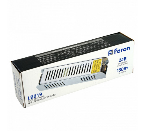 Блок питания Feron LB019 24V 150W IP20 6.25A 41060 Блок питания Feron LB019 24V 150W IP20 6.25A 41060