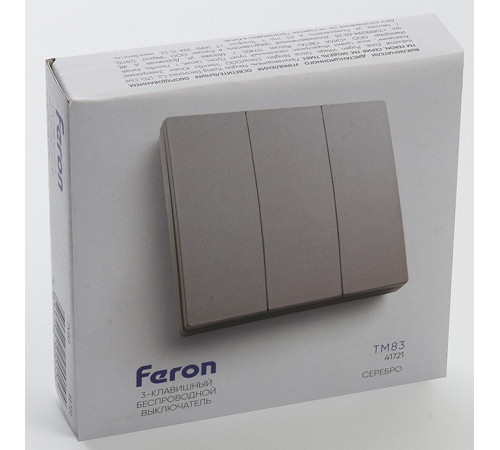 Выключатель беспроводной трехклавишный Feron TM83 41721 Выключатель беспроводной трехклавишный Feron TM83 41721