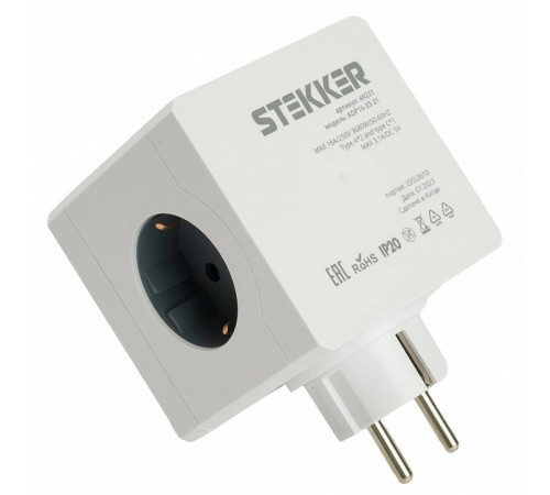 Разветвитель сетевой 3-местный Stekker ADP16-33-21 49231