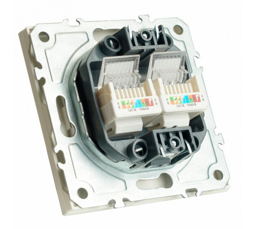 Розетка компьютерная 2-местная RJ-45 Stekker RST00-5111-01 Эмили 49874