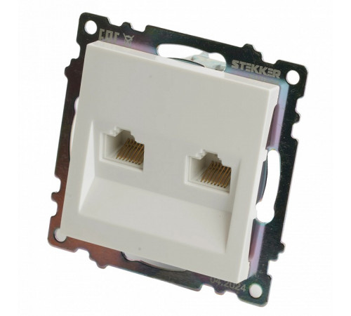Розетка компьютерная 2-местная RJ-45 Stekker Катрин GLS00-7109-01 50003