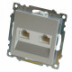 Розетка компьютерная 2-местная RJ-45 Stekker Катрин GLS00-7109-03 50005