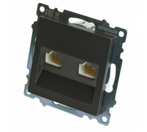 Розетка компьютерная 2-местная RJ-45 Stekker Катрин GLS00-7109-06 50008