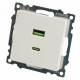 Розетка 2-местная USB + type C Stekker Катрин GLS10-7116-01 50051