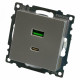 Розетка 2-местная USB + type C Stekker Катрин GLS10-7116-03 50054
