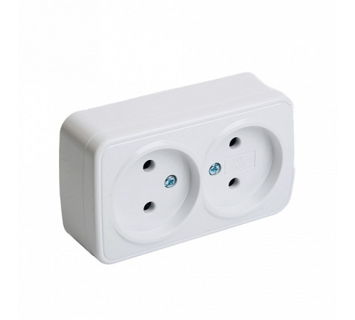 Розетка накладная 2-местная Stekker Basic PST10-502-20 50075