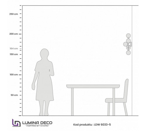 Настенный светильник Lumina Deco Marsiada LDW 6033-5 BK+F.GD